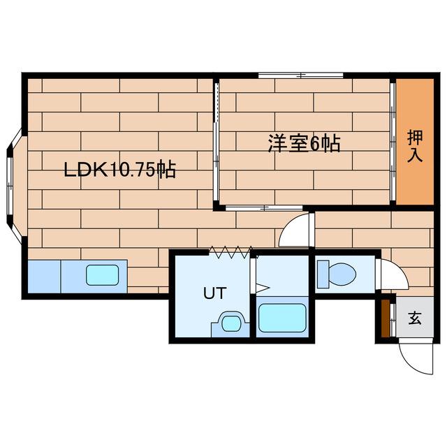 ルミエール上坂(1LDK/3階)の間取り写真