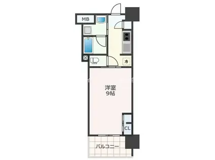 RJRプレシア熊本駅前(1K/4階)の間取り写真