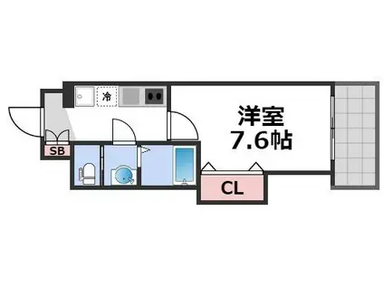 LUXE玉造I(1K/7階)の間取り写真