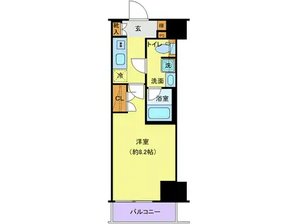 プレール・ドゥーク両国IV(1K/2階)の間取り写真