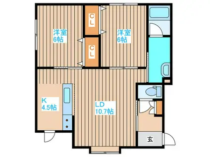 コーラル(2LDK/2階)の間取り写真