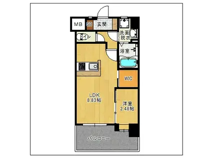 ザ シダーハウス バイ サヴォイ(1LDK/8階)の間取り写真