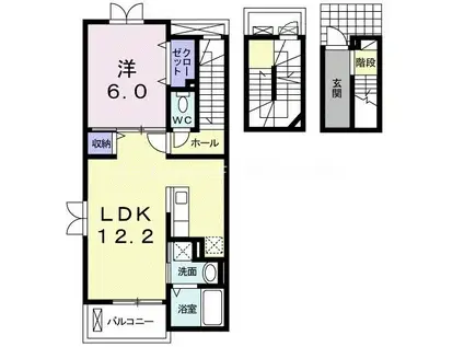 ライグッドIII(1LDK/3階)の間取り写真