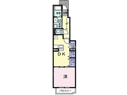 ネオブリーズ(1DK/1階)の間取り写真