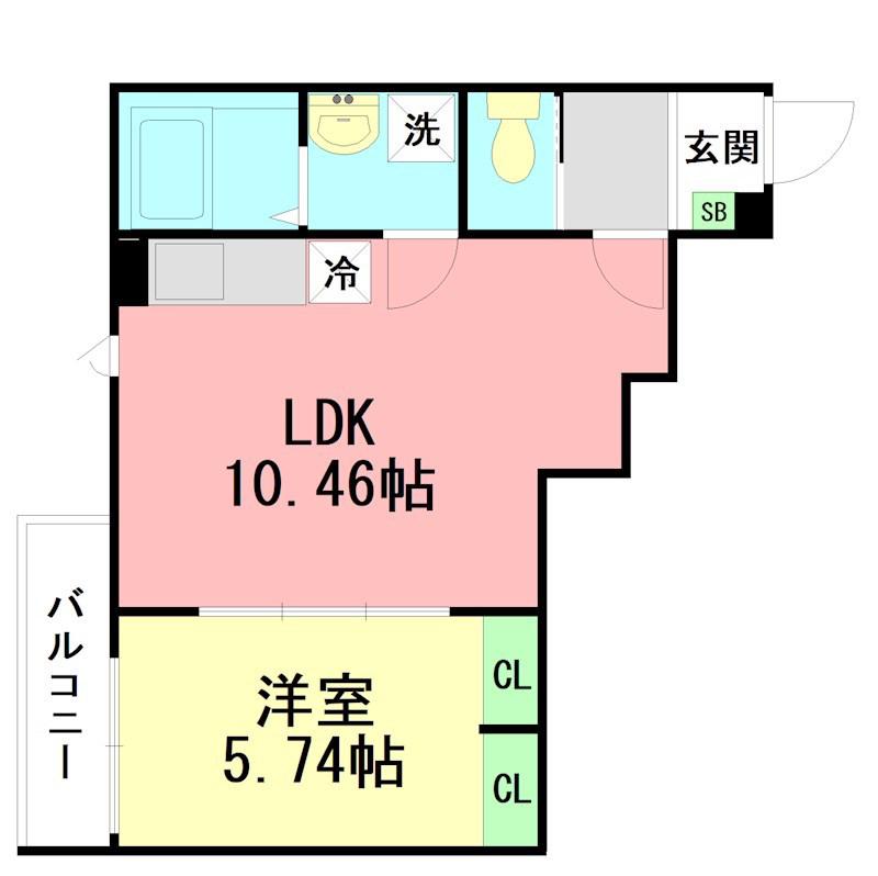 GRADUS辻堂神台(1LDK/1階)の間取り写真