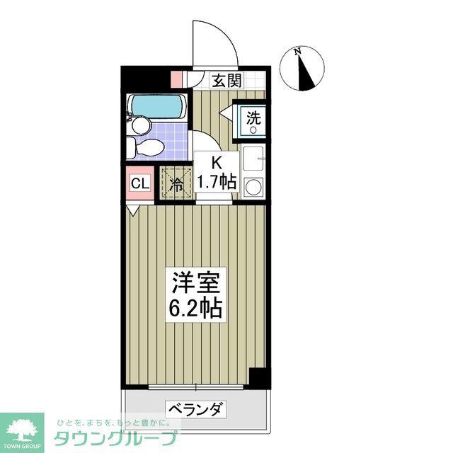 ハイツオータニ(1K/1階)の間取り写真