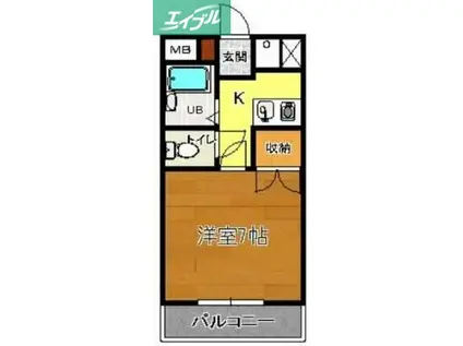 グレースマンションまや(1K/3階)の間取り写真