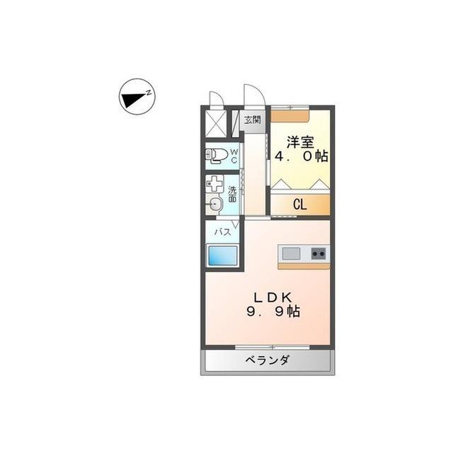 サンシャインヒル(1LDK/1階)の間取り写真