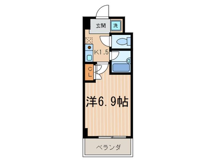 サンシティ四条西洞院(1K/4階)の間取り写真