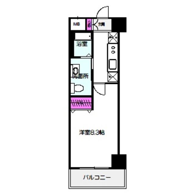 エルプレイス京橋(1K/8階)の間取り写真