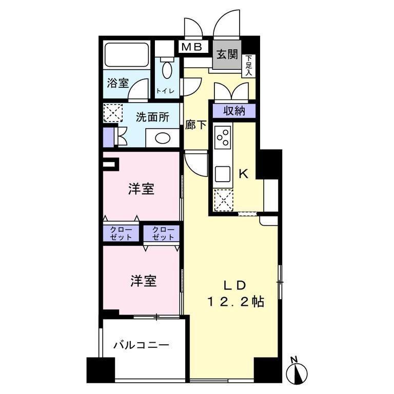ベラカーサ秋葉原(2LDK/6階)の間取り写真