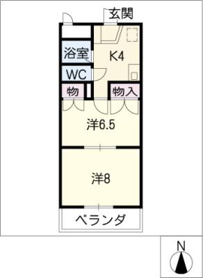 第2メゾンあらかわ(2K/2階)の間取り写真