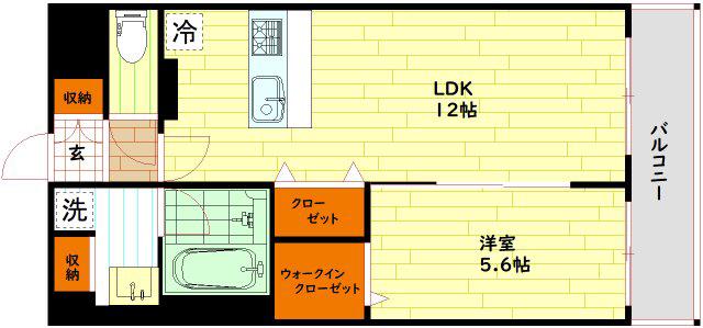 LIBRE(1LDK/5階)の間取り写真