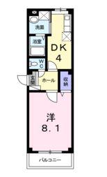 サントラハイツ永野(1K/1階)の間取り写真