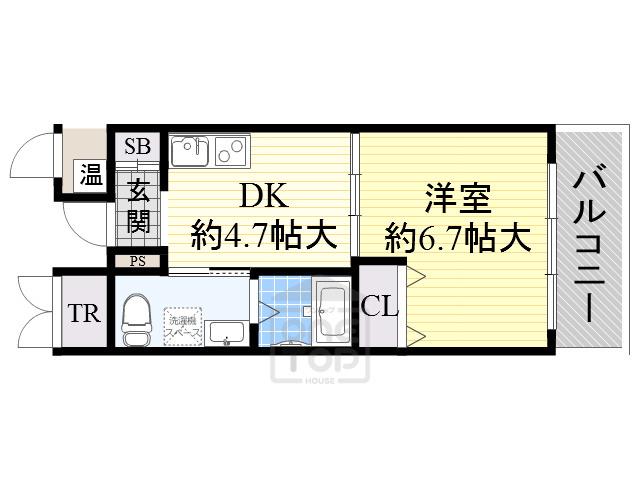 TAKAMATSU RESIDENCE 柴原(1DK/3階)の間取り写真