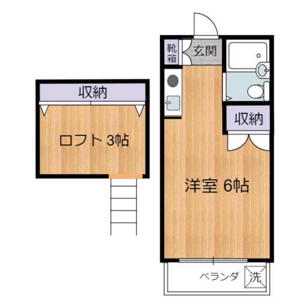 サンコーポ(ワンルーム/2階)の間取り写真
