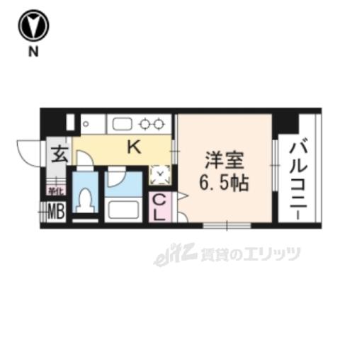 LUXENA KIYOMIZU-GOJO(1K/4階)の間取り写真