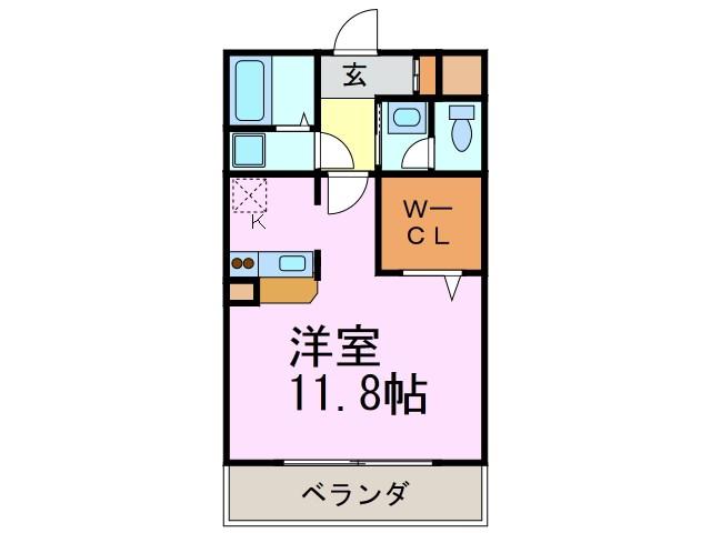 GRANDEUR陶館(ワンルーム/1階)の間取り写真