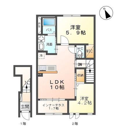 フラッハーニ(2LDK/2階)の間取り写真