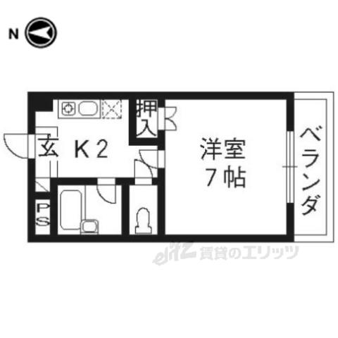 パラーシオ聚楽(1K/3階)の間取り写真