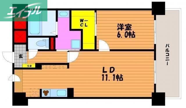 リッチ・クレールマンション(1LDK/4階)の間取り写真