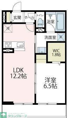 ヴァローレIII(1LDK/1階)の間取り写真
