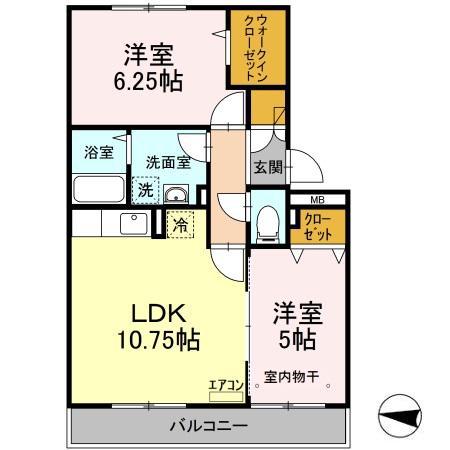 フォレストパーク(2LDK/3階)の間取り写真