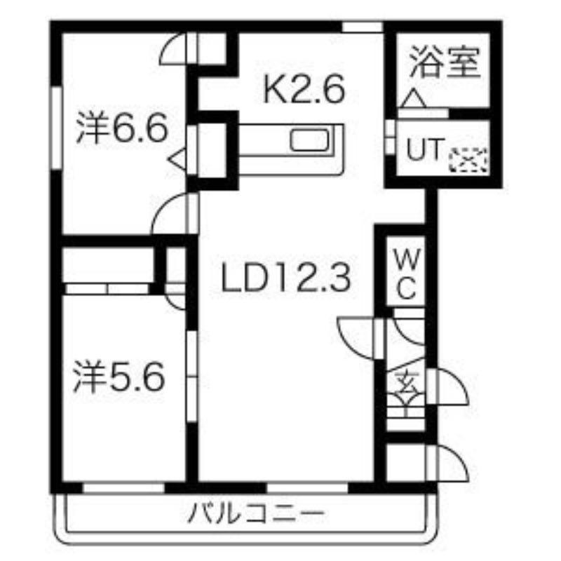 プロスペラーレ(2LDK/4階)の間取り写真