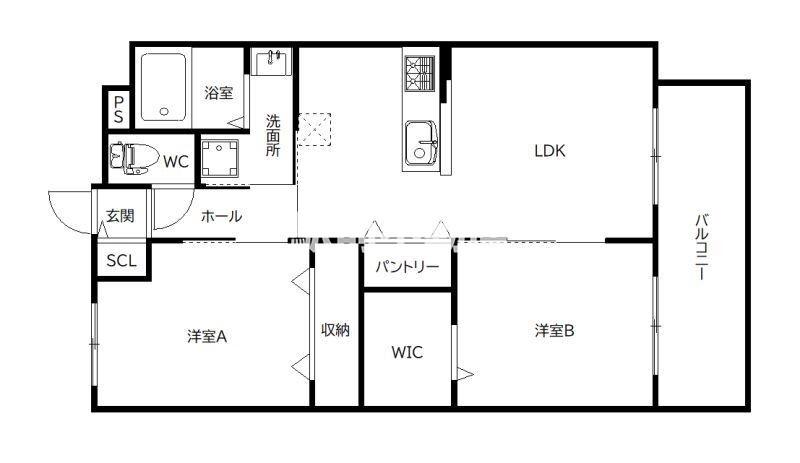 MITTE(2LDK/1階)の間取り写真