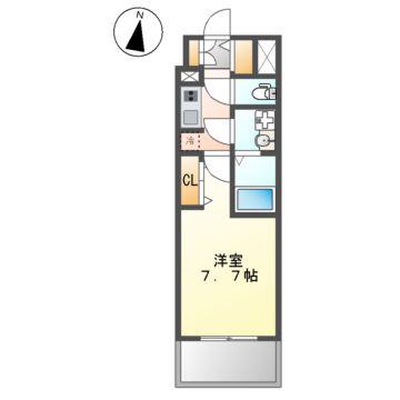 S-RESIDENCE堀田ノース II(1K/2階)の間取り写真
