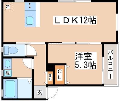 KARIN舞子公園(1LDK/1階)の間取り写真