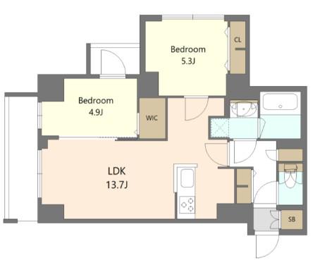 S-RESIDENCE高島平ASOLEA(2LDK/2階)の間取り写真