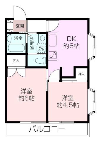 長島ビル(2DK/2階)の間取り写真