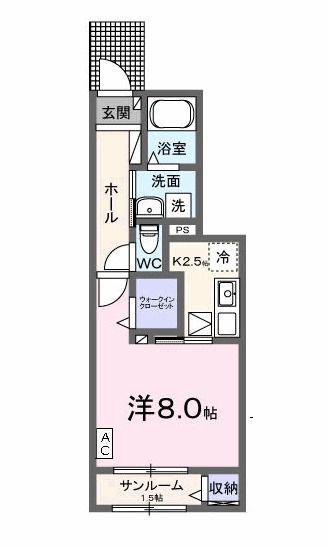 MALEN(1K/1階)の間取り写真