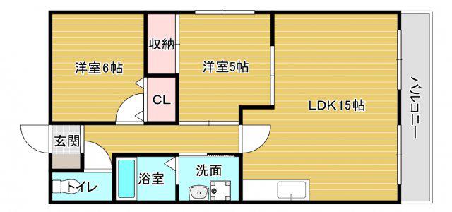 グミヒルズ(2LDK/1階)の間取り写真