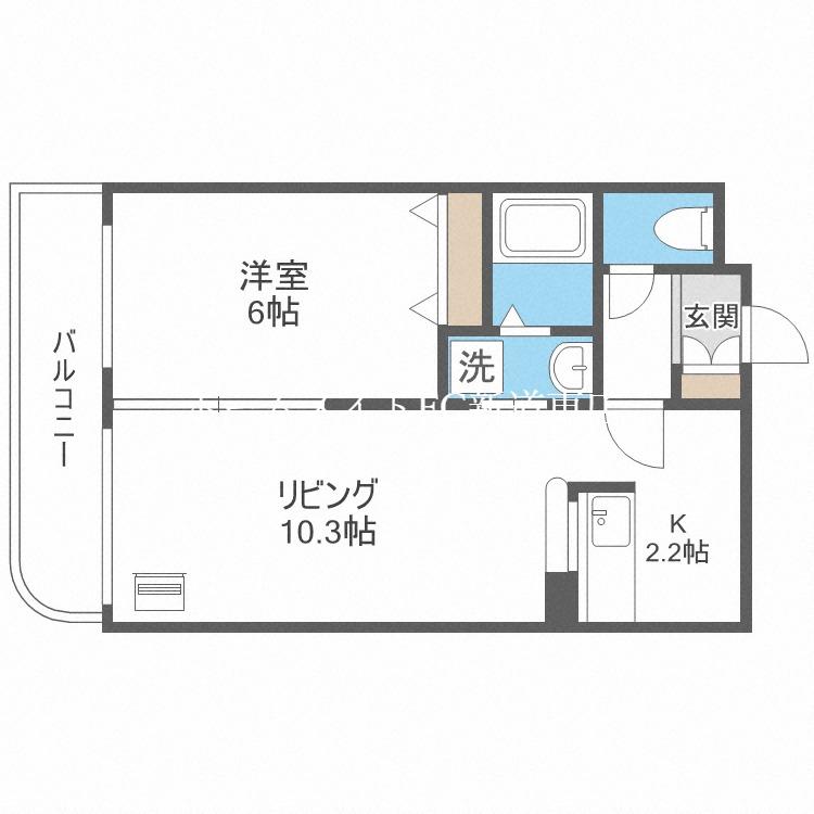 エルミタージュ(1LDK/2階)の間取り写真