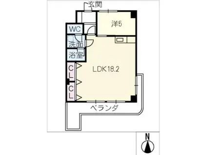 ISHIKAWAビル(1LDK/2階)の間取り写真