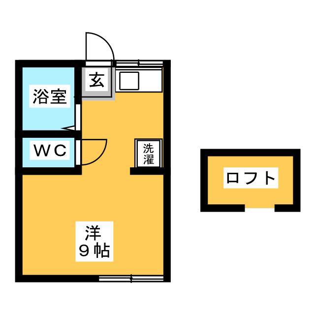 ラビリンス旭が丘(ワンルーム/2階)の間取り写真