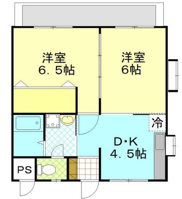 オータムリーフ壱番館(2DK/1階)の間取り写真