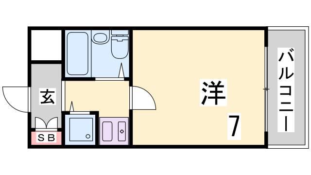 ペイサージュSANKO(1K/8階)の間取り写真