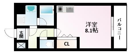 アーデン江坂II(ワンルーム/9階)の間取り写真