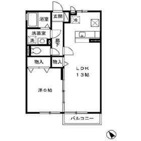 リビングタウン中島A(1LDK/1階)の間取り写真
