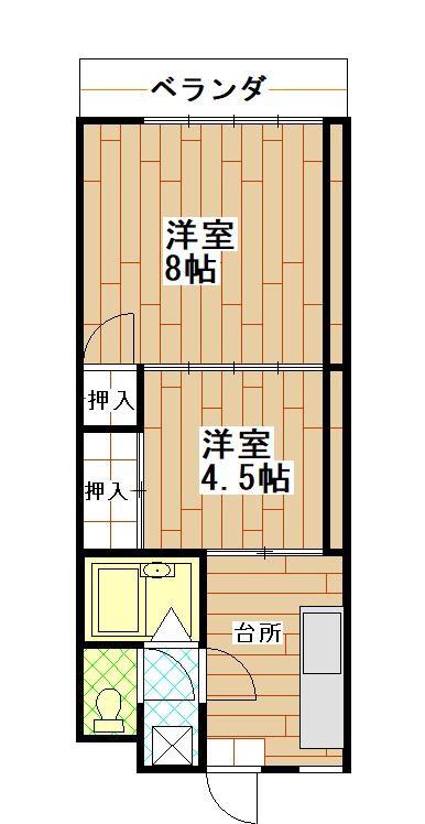 メゾンセルバンデス(2K/3階)の間取り写真