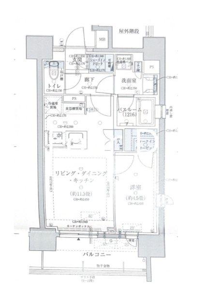 オープンレジデンシア名古屋FRONT(1LDK/7階)の間取り写真