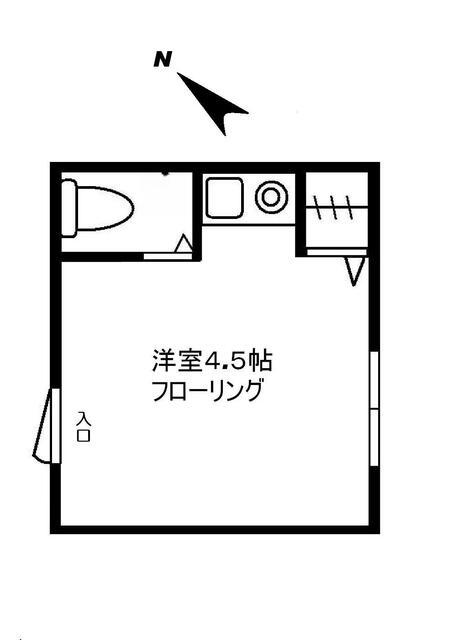 京急本線 鮫洲駅 徒歩1分 2階建 築48年(ワンルーム/2階)の間取り写真