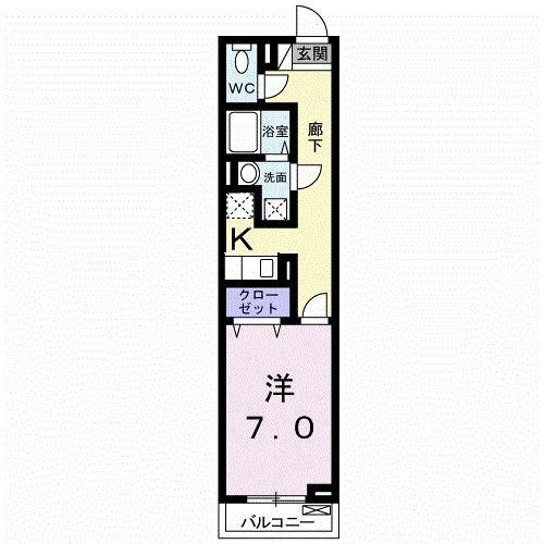 サンアーバン湘南(1K/1階)の間取り写真