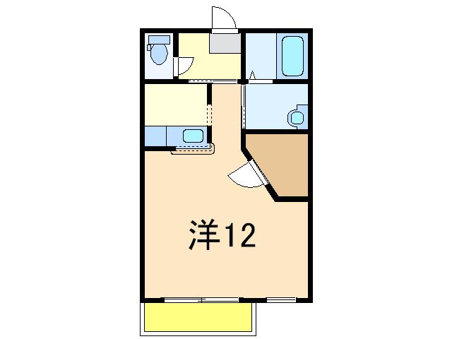 アダージオ(ワンルーム/2階)の間取り写真