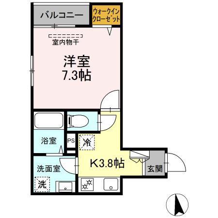 LUCIR SHIROKANEDAI(1K/1階)の間取り写真