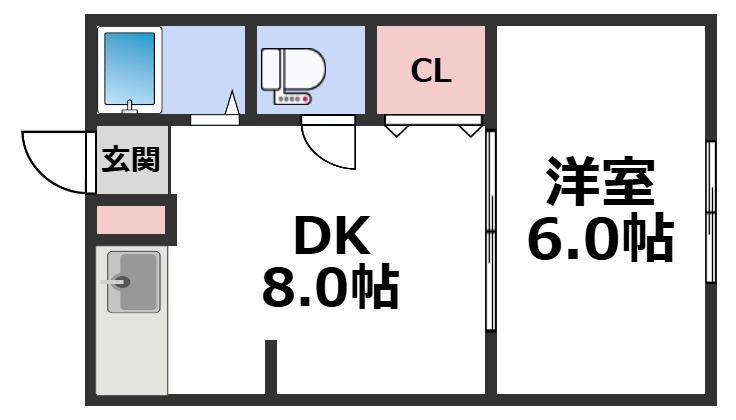 金沢マンション(1DK/3階)の間取り写真