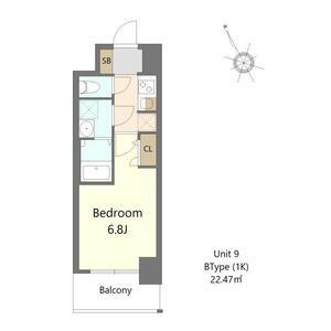 S-RESIDENCE堺浜寺BROAD(1K/3階)の間取り写真